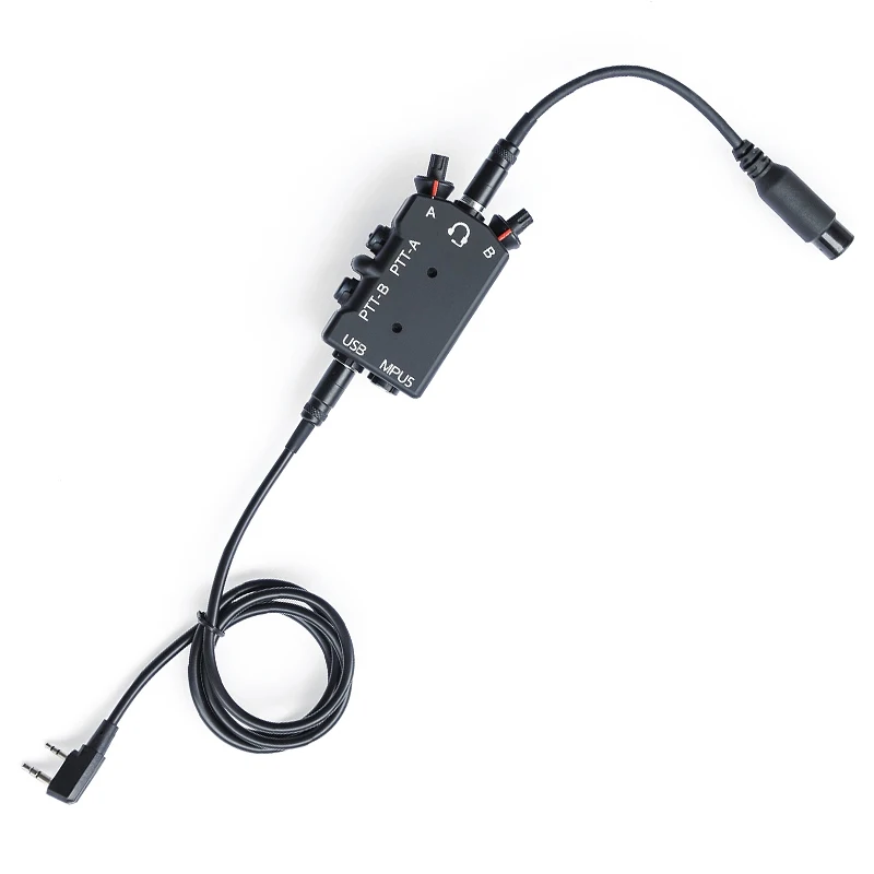 New FCS-Tactical MPU5 Standard Dual PTT Single and Dual-Channel Function CNC Metal Radio PTT for AMP Headset COMTAC3 Headset
