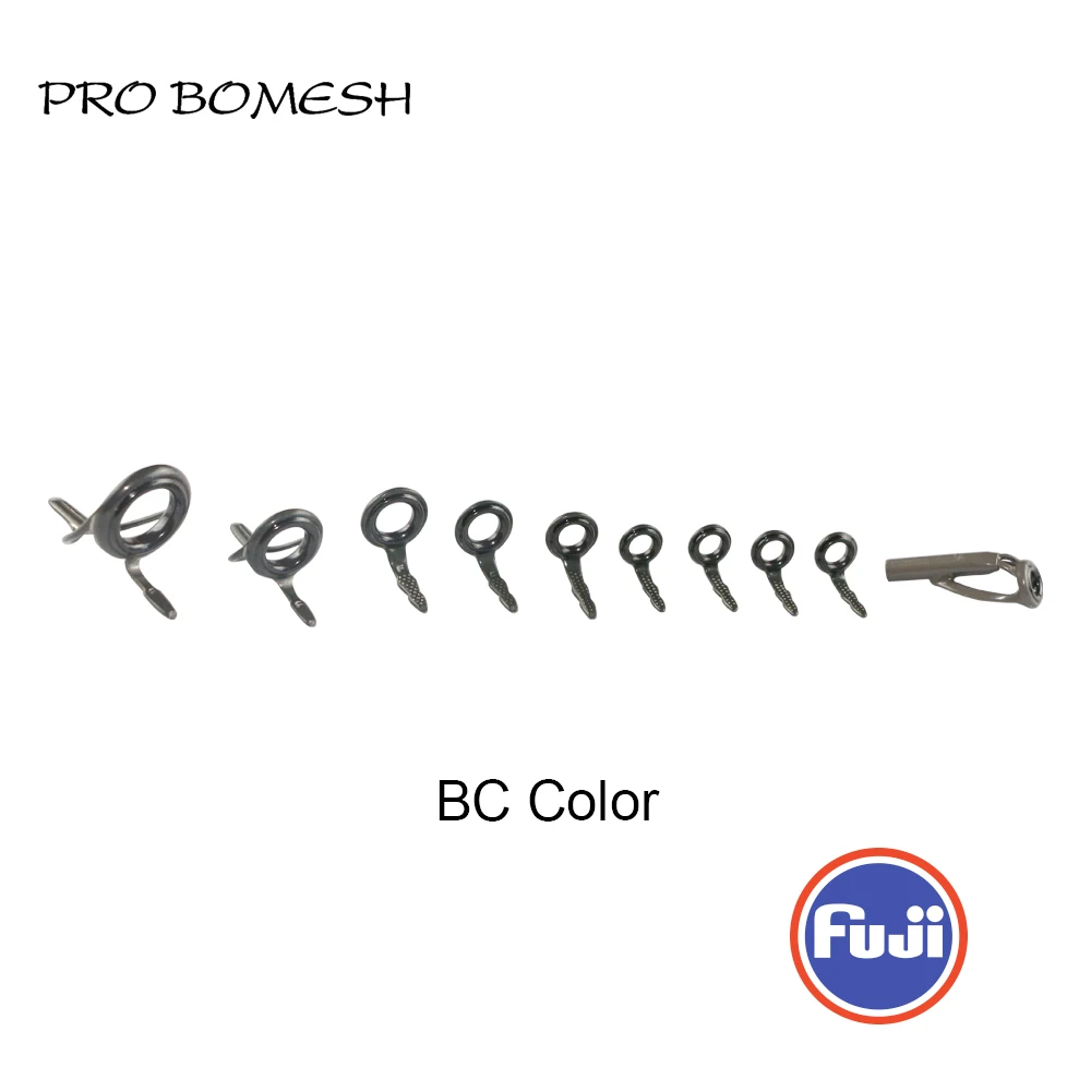 PROBOMESH FUJI Guide and Top 10pcs Set LNOG LOG Guide Micro Casting Guide Set Rod Building Component Repair Fishing Pole DIY