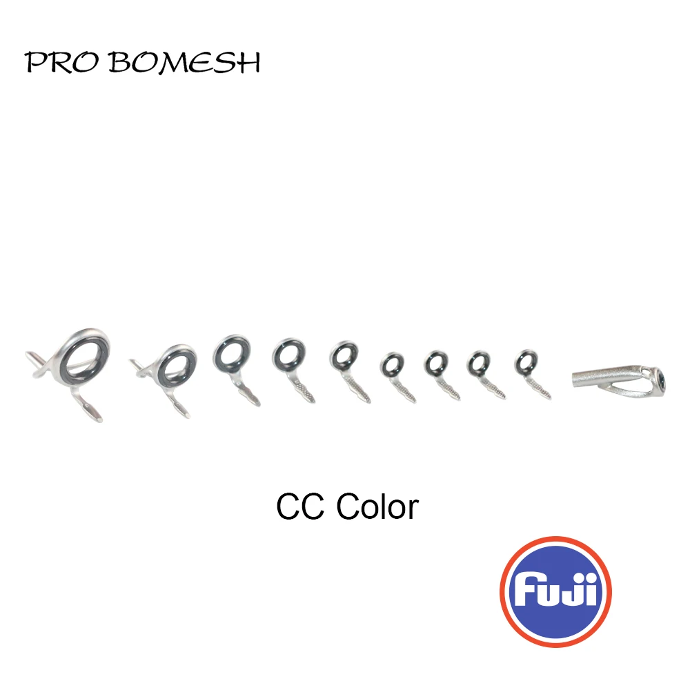 PROBOMESH FUJI Guide and Top 10pcs Set LNOG LOG Guide Micro Casting Guide Set Rod Building Component Repair Fishing Pole DIY