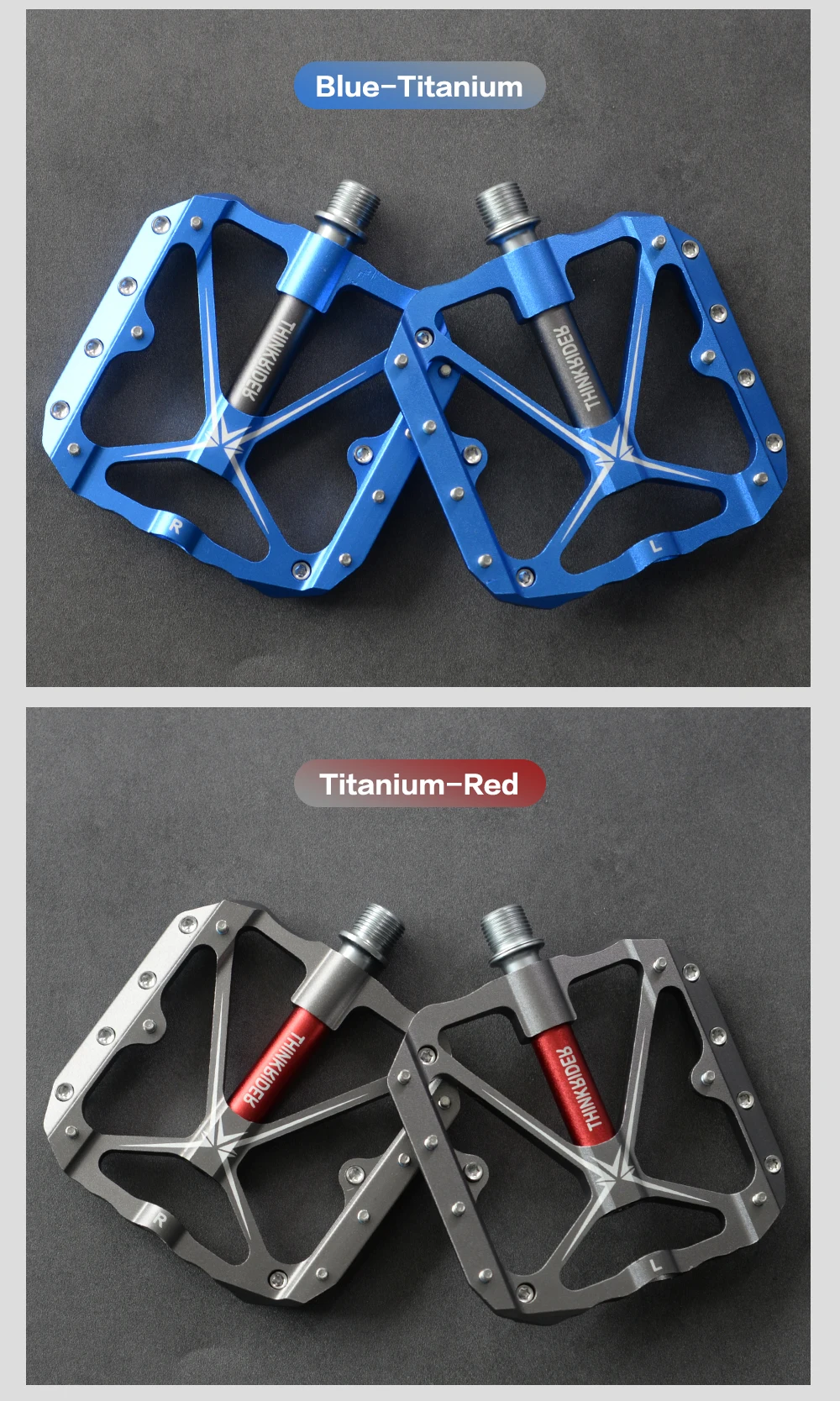 ThinkRider 3 Sealed Bearings Bicycle Pedals Flat Bike Pedals MTB Road  Mountain Bike Pedals Wide Platform Accessories Part