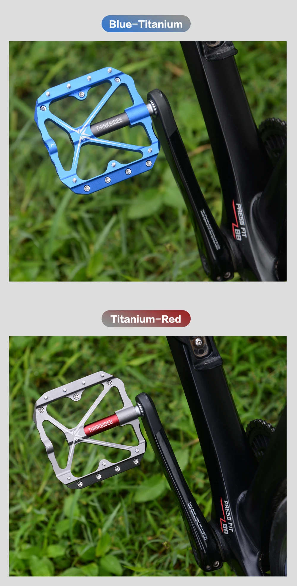 ThinkRider 3 Sealed Bearings Bicycle Pedals Flat Bike Pedals MTB Road  Mountain Bike Pedals Wide Platform Accessories Part
