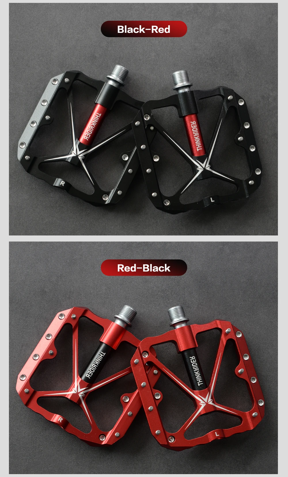 ThinkRider 3 Sealed Bearings Bicycle Pedals Flat Bike Pedals MTB Road  Mountain Bike Pedals Wide Platform Accessories Part