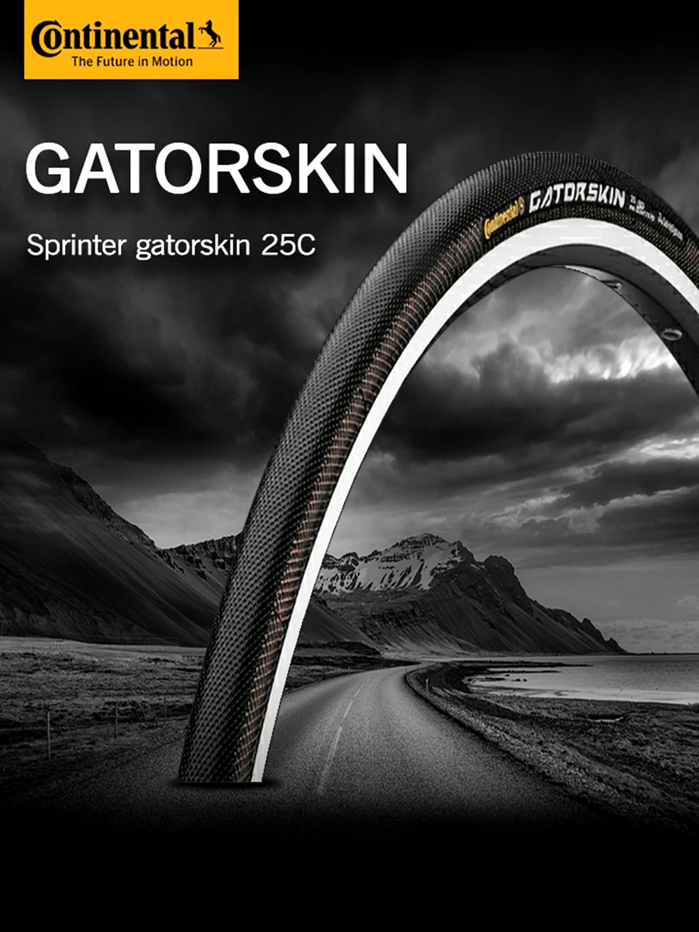 Continental Sprinter Gatorskin/ Competition Tubular Road Bike Tire Black 28"x25mm 180 TPI Stab-proof Cut-proof Tube Tire