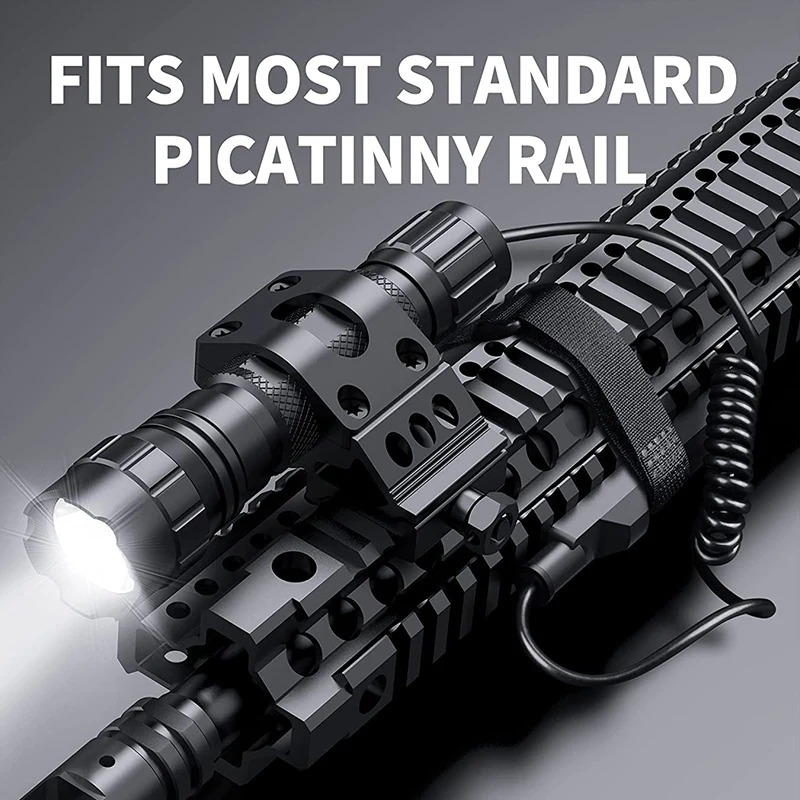 Tactical Flashlight 1200 Lumen LED Light with Picatinny Rail/Mlok Mount for Outdoor and Pressure Switch Included