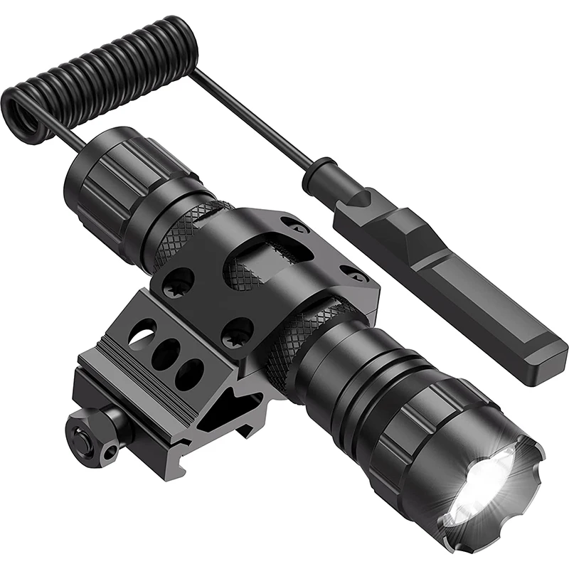Tactical Flashlight 1200 Lumen LED Light with Picatinny Rail/Mlok Mount for Outdoor and Pressure Switch Included