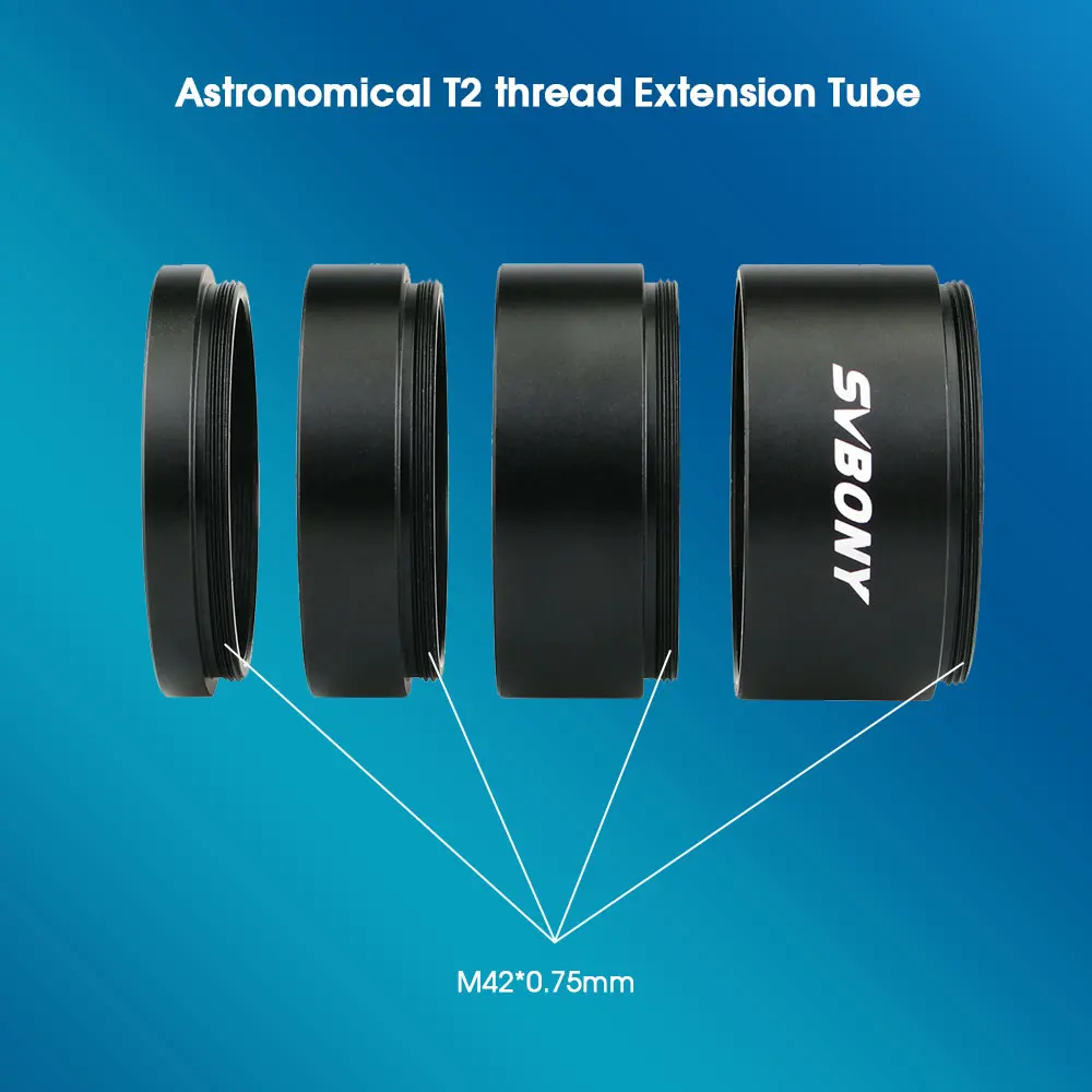 SVBONY Astronomy Telescope M42x0.75 Extension Tube Kit 5mm 10mm 15mm 20mm for Astrophotography