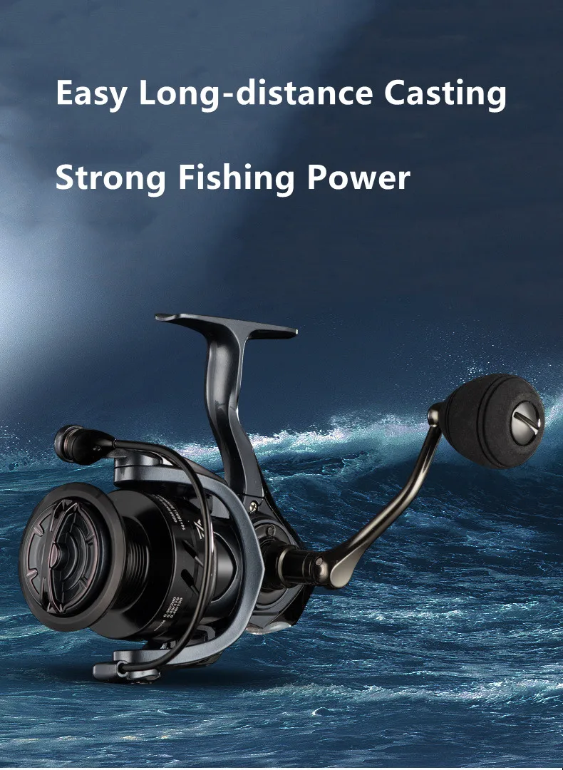 Mavllos Fishing Spinning Reel 1000-5000 Shallow Spool Max Drag 11.5KG Speed Ratio 6.2:1 Ultralight Metal Saltwater Fishing Reel