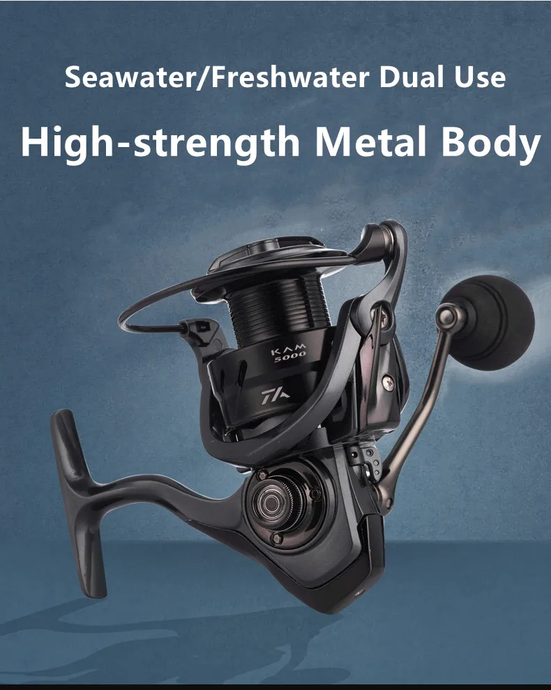 Mavllos Fishing Spinning Reel 1000-5000 Shallow Spool Max Drag 11.5KG Speed Ratio 6.2:1 Ultralight Metal Saltwater Fishing Reel