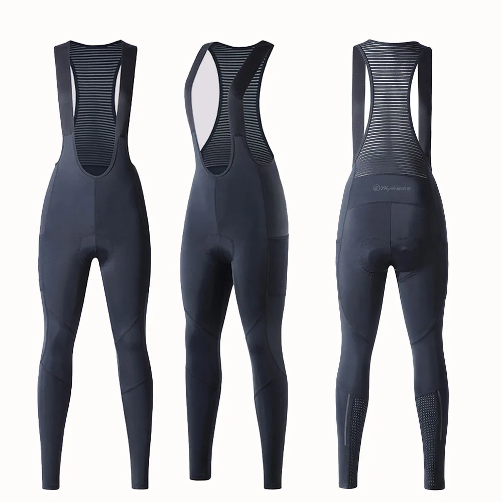 YKYWBIKE Women Cycling Bib Pants Spring Coolmax 3D Pad Bike Cycling Tights MTB Bicycle Trousers 2 Pockets Bicicletas 자전거의류