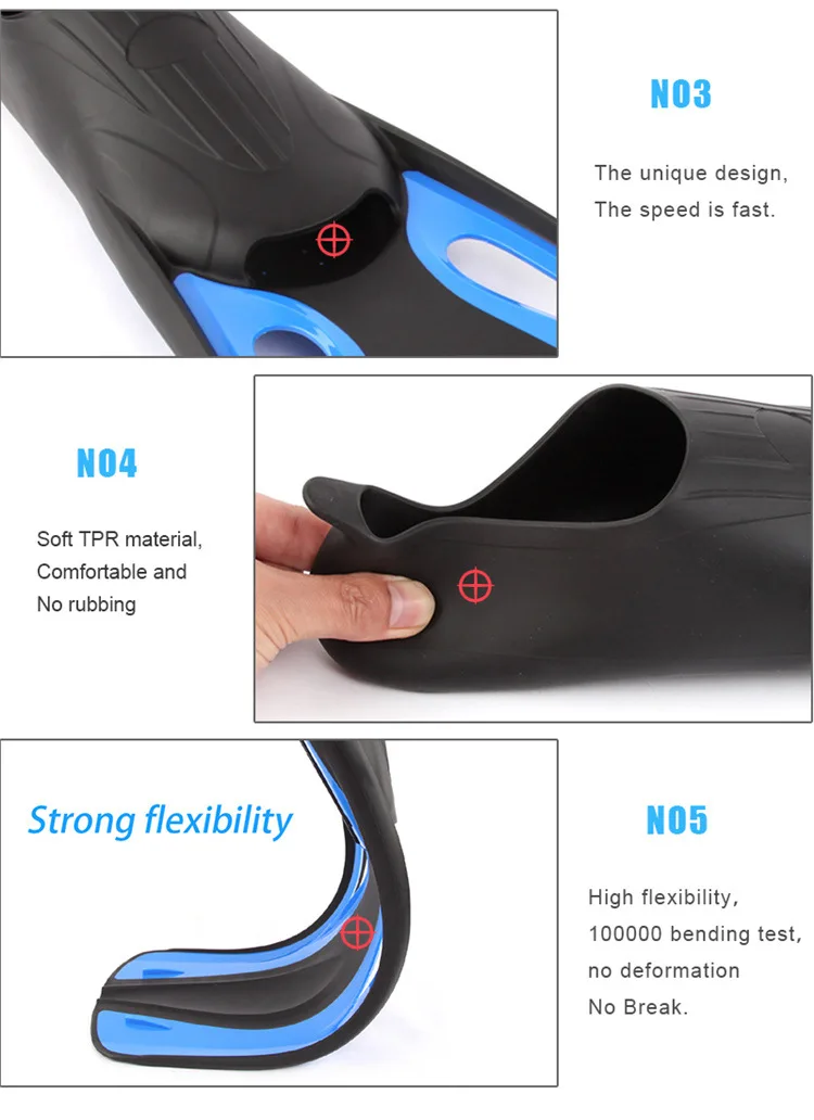 Snorkeling Diving Swimming Fins Adult Free-diving Flippers Spearfishing Swimming Aqua Shoes Fin Diving Professional Equipment