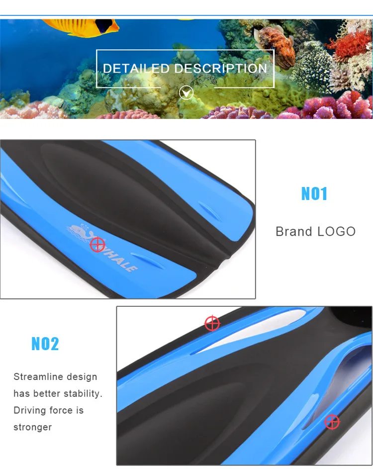 Snorkeling Diving Swimming Fins Adult Free-diving Flippers Spearfishing Swimming Aqua Shoes Fin Diving Professional Equipment
