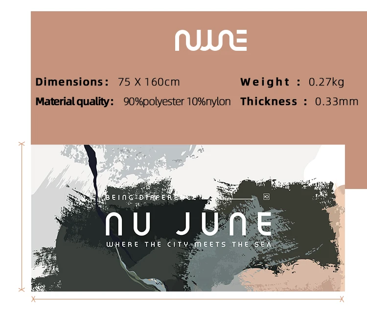 Nu-June Beach Towel Microfiber Bath Towel Fashion Printing Design Travel Towel Outdoor Water Sports Quickdrying Swimming Towel