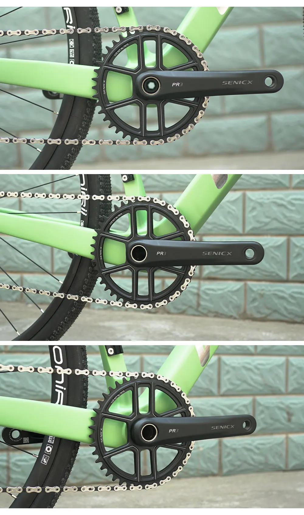 SENICX Chainwheel Gravel Bike PR3 165/170/172.5/175mm Crank with 24mm 40/42/44T Chainring for Gravel Folding Bike9 10 11 12S NEW