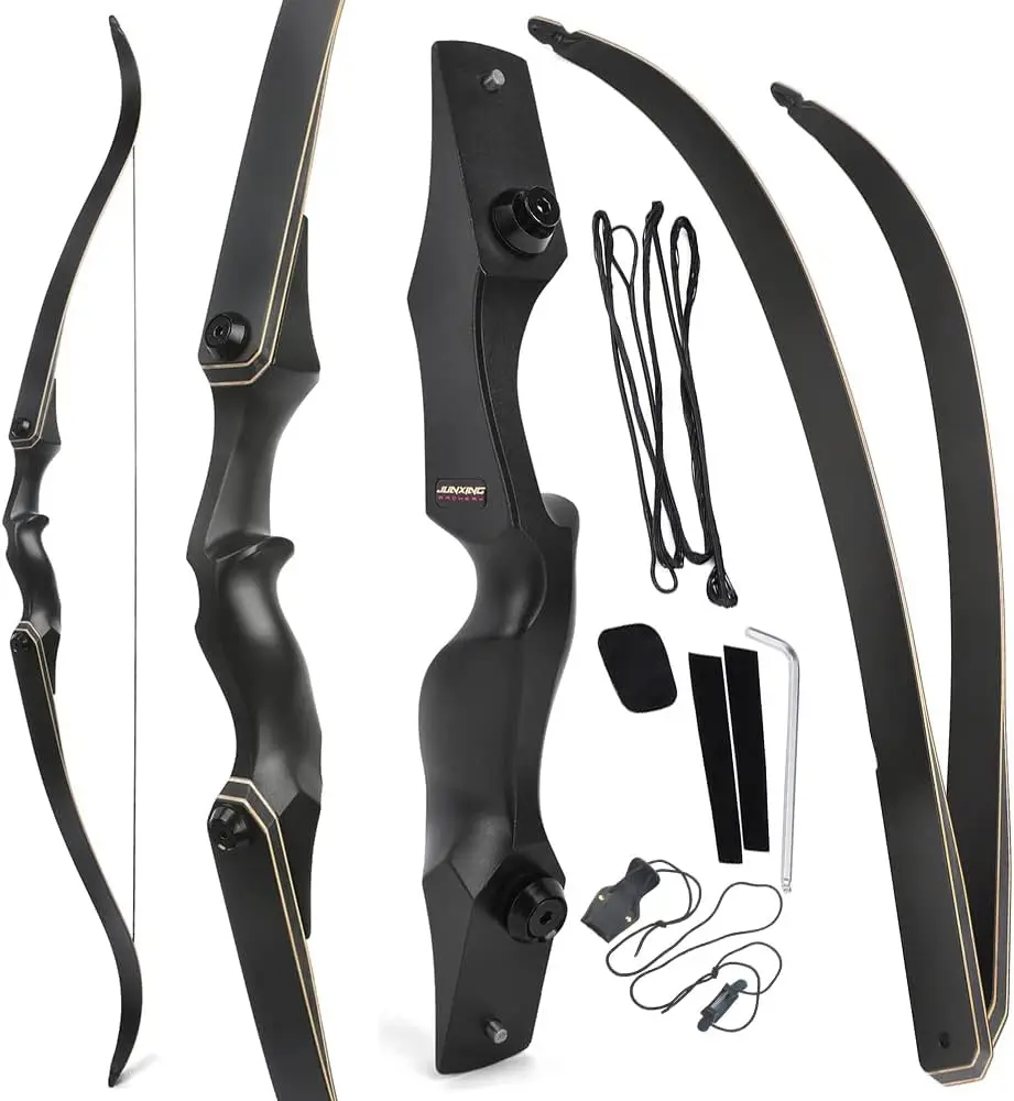 60 Inch Archery Takedown Recurve Bow F171A for Adults/Youth 30-60Lbs American Hunting Bow Magnesium Alloy Metal Right Handed