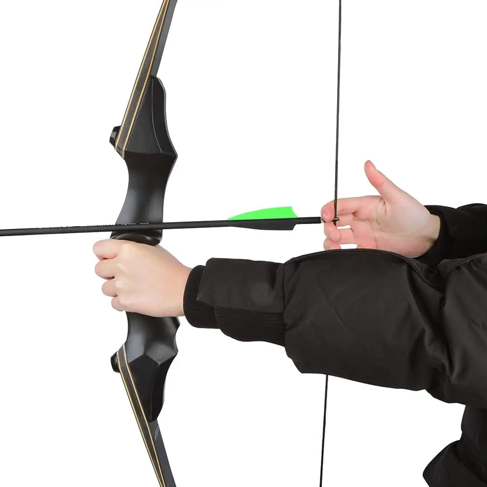 60 Inch Archery Takedown Recurve Bow F171A for Adults/Youth 30-60Lbs American Hunting Bow Magnesium Alloy Metal Right Handed