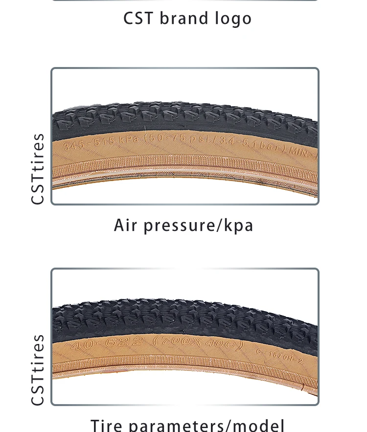 CST 700C Road Bike Tire 700*40C C1870N 40-622 60TPI Wear-Resistant Pneu Bicicleta Bicycle Tyres