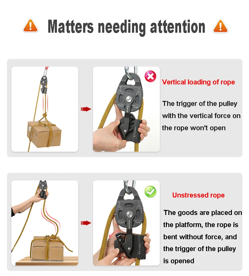 Climbing Pulley Professional Lift Accessory Convenient Sturdy Practical Load-bearing Ascender Lifter Equipment