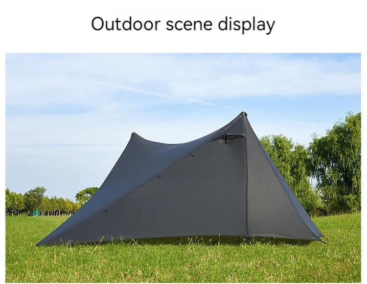 ASTA GEAR Yun Chuan 15D Double‑Sided Silicon‑Coated Nylon Tent, Rodless Double A Pyramid Ultralight Outdoor Tent for Camping Hik