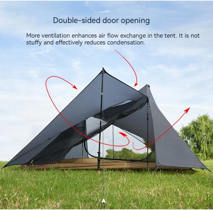 ASTA GEAR Yun Chuan 15D Double‑Sided Silicon‑Coated Nylon Tent, Rodless Double A Pyramid Ultralight Outdoor Tent for Camping Hik