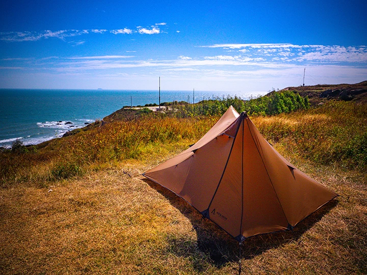 ASTA GEAR Yun Chuan 15D Double‑Sided Silicon‑Coated Nylon Tent, Rodless Double A Pyramid Ultralight Outdoor Tent for Camping Hik