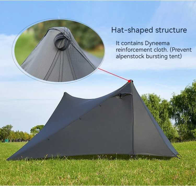 ASTA GEAR Yun Chuan 15D Double‑Sided Silicon‑Coated Nylon Tent, Rodless Double A Pyramid Ultralight Outdoor Tent for Camping Hik