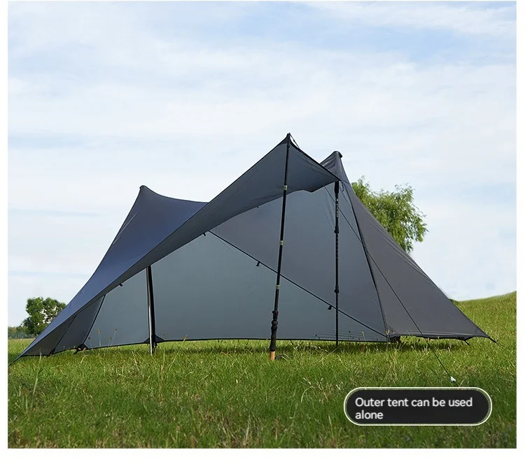 ASTA GEAR Yun Chuan 15D Double‑Sided Silicon‑Coated Nylon Tent, Rodless Double A Pyramid Ultralight Outdoor Tent for Camping Hik