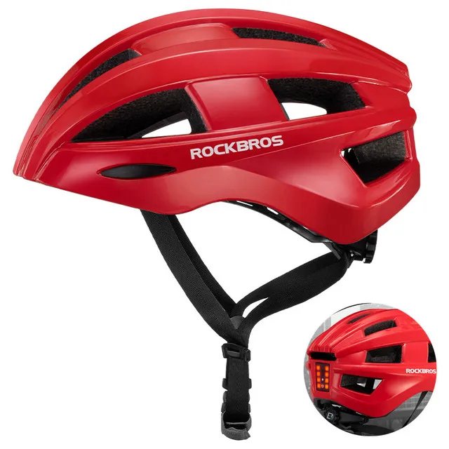 ROCKBROS Bicycle Helmet Cycling Helmet With LED Warning Light Ultralight Road Bike Helmet Electric Bicycle Helmet Sport Safe Hat