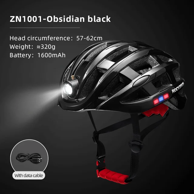 ROCKBROS Bicycle Helmet Cycling Helmet With LED Warning Light Ultralight Road Bike Helmet Electric Bicycle Helmet Sport Safe Hat