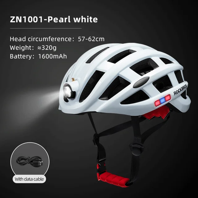 ROCKBROS Bicycle Helmet Cycling Helmet With LED Warning Light Ultralight Road Bike Helmet Electric Bicycle Helmet Sport Safe Hat