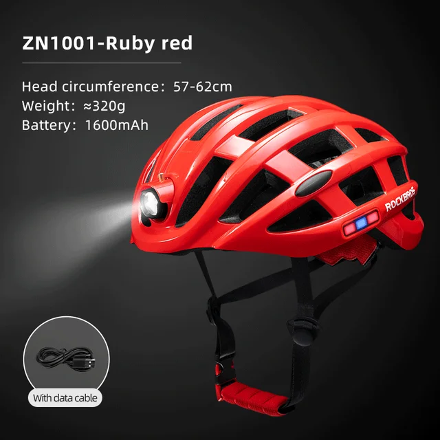 ROCKBROS Bicycle Helmet Cycling Helmet With LED Warning Light Ultralight Road Bike Helmet Electric Bicycle Helmet Sport Safe Hat
