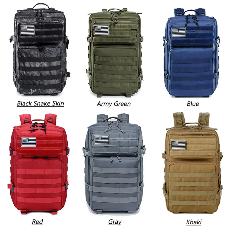 Tactical Backpacks Outdoor 45L Large Capacity Man 3 Days Molle Hking Bags For Outdoor Trekking Camping Backpack