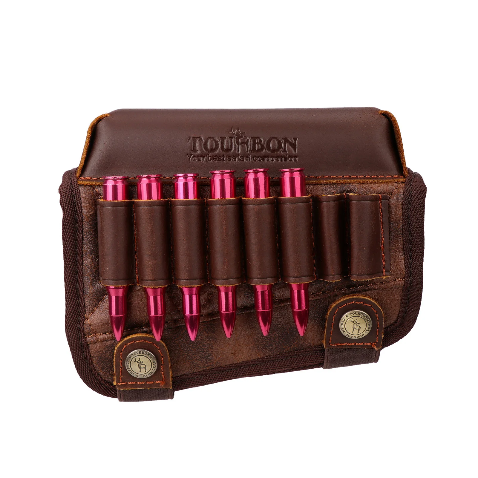 Tourbon Leather & PU Cheek Rest Riser Gun Buttstock with Rifle Cartridges 243 WIN 270 WIN 308 WIN Holders Hunting Accessories