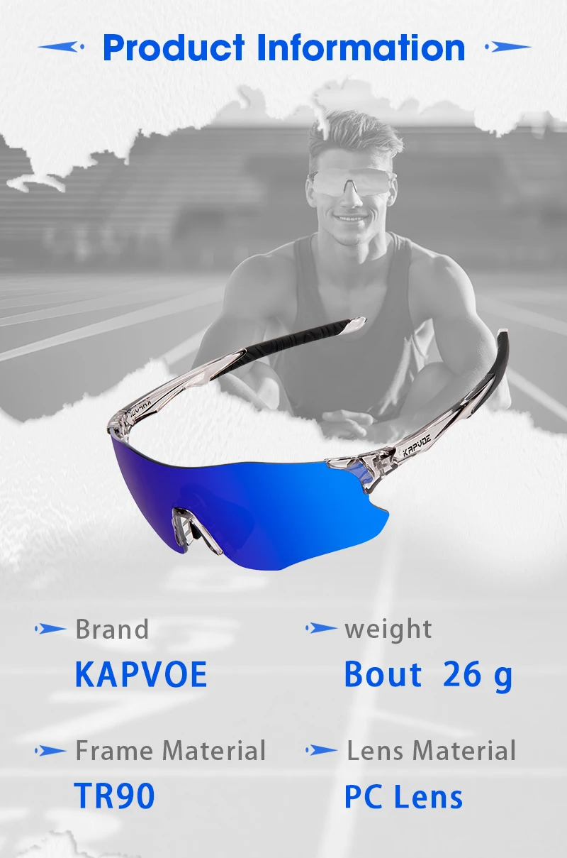 Kapvoe Purple Photochromic Running Sunglasses Outdoor Sports Bike Marathon Cycling Glasses Mountain Bicycle Goggles Eyewear