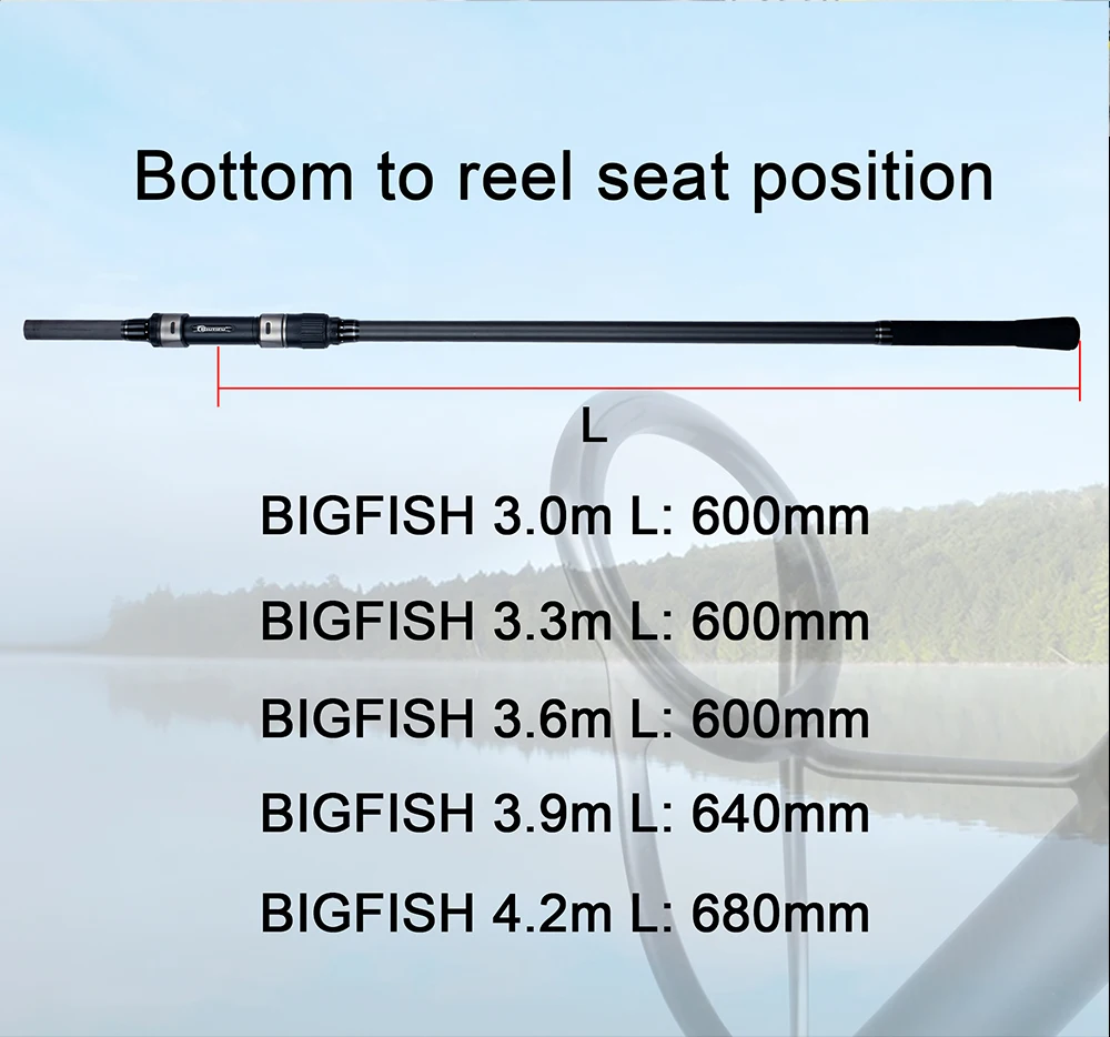 BIUTIFU BIGFISH Carp Surfcasting Fishing Rod 3.0/3.6/3.9/4.2/4.5m T800Carbon 3.5lb Shore Casting 40-200g Spinning Hard Rock Pole