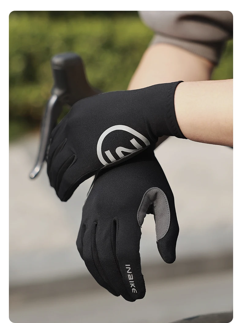INBIKE 2024 Cycling Gloves Gel Padded for Men Autumn Winter Fleece Road Bike Gloves MTB Full Finger Touchscreen Bike Accessories