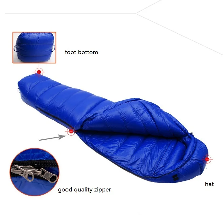 CADENO Newset Winter Autumn Mummies Ultra Light Down Sleeping Bag Outdoor Travel Camping Nylon White Duck 400g 1200g