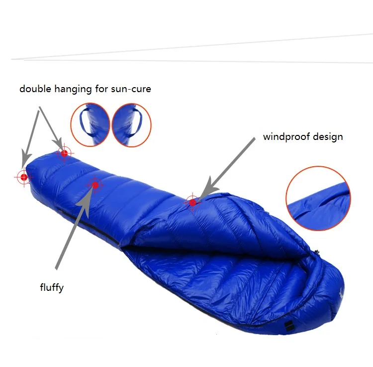 CADENO Newset Winter Autumn Mummies Ultra Light Down Sleeping Bag Outdoor Travel Camping Nylon White Duck 400g 1200g