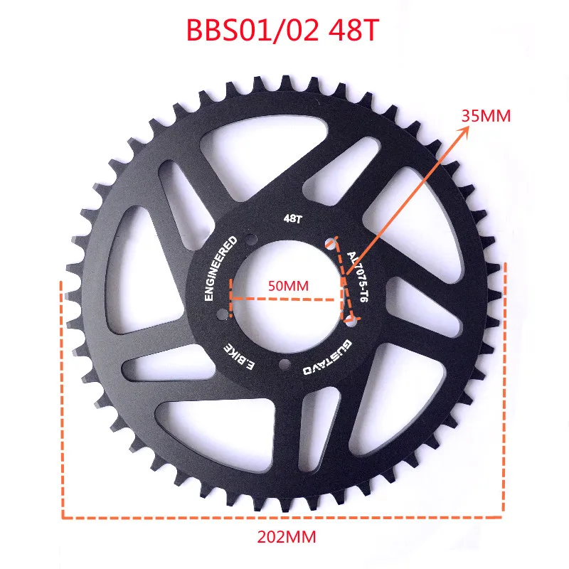 BAFANG 36T/38T/40T/42T/44T/46T/48T/52T Chain Wheel for BBS/BBSHD Mid-drive Motor CNC Chainring Sprocket Electric Bicycle Parts