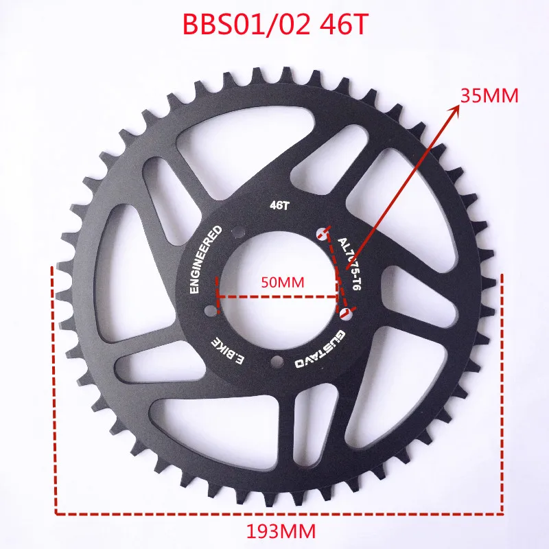 BAFANG 36T/38T/40T/42T/44T/46T/48T/52T Chain Wheel for BBS/BBSHD Mid-drive Motor CNC Chainring Sprocket Electric Bicycle Parts