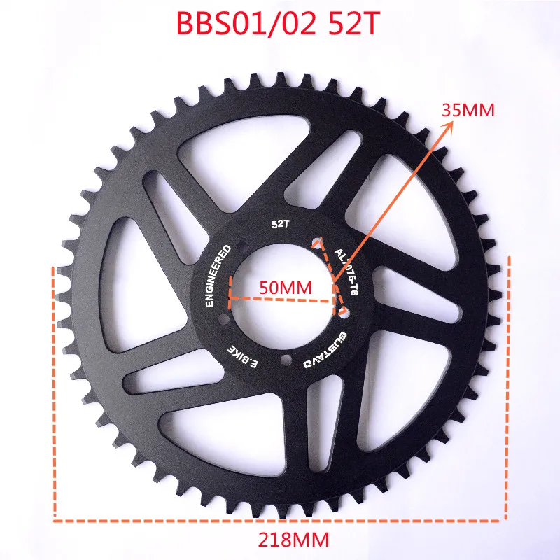 BAFANG 36T/38T/40T/42T/44T/46T/48T/52T Chain Wheel for BBS/BBSHD Mid-drive Motor CNC Chainring Sprocket Electric Bicycle Parts