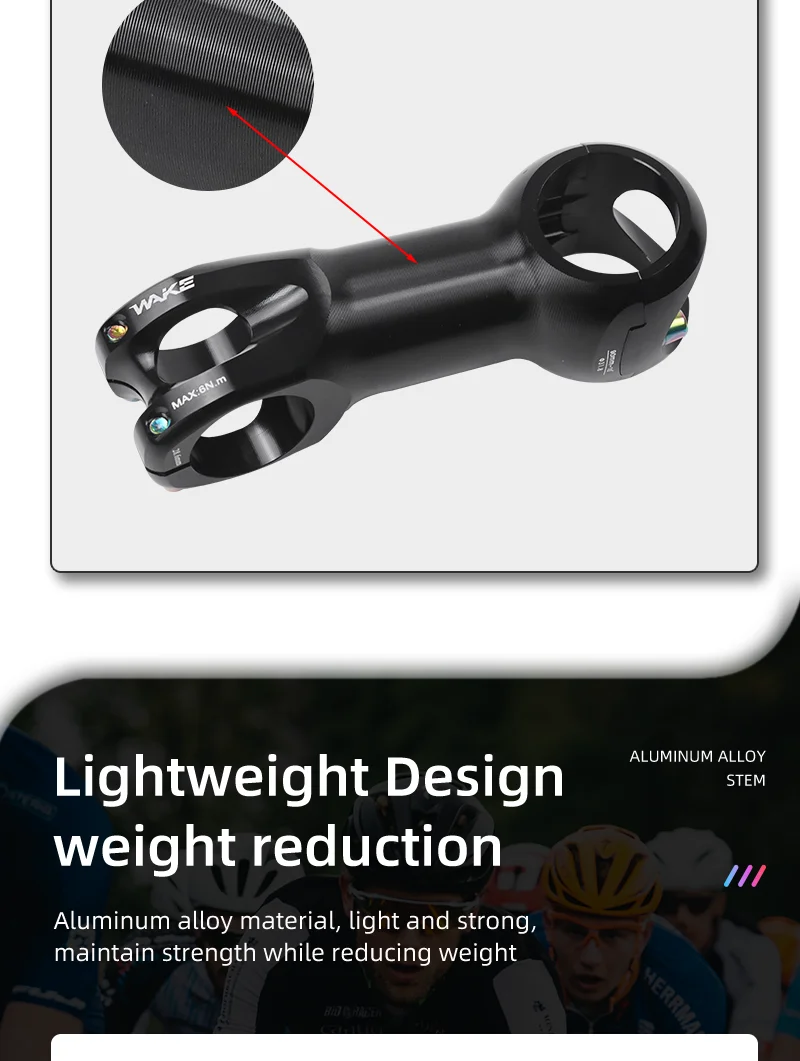 Wake Road Bike Stem 10 Degree CNC Aluminium Alloy 31.8mm for Road Bicycle Accessories Cycling