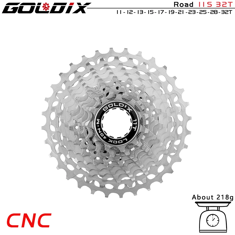 GOLDIX Ultralight Road Cassette 11S/12Speed Bicycle Freewheel 28T/32T/34T36T CNC Hollow Out Flywheel HyperGlide System
