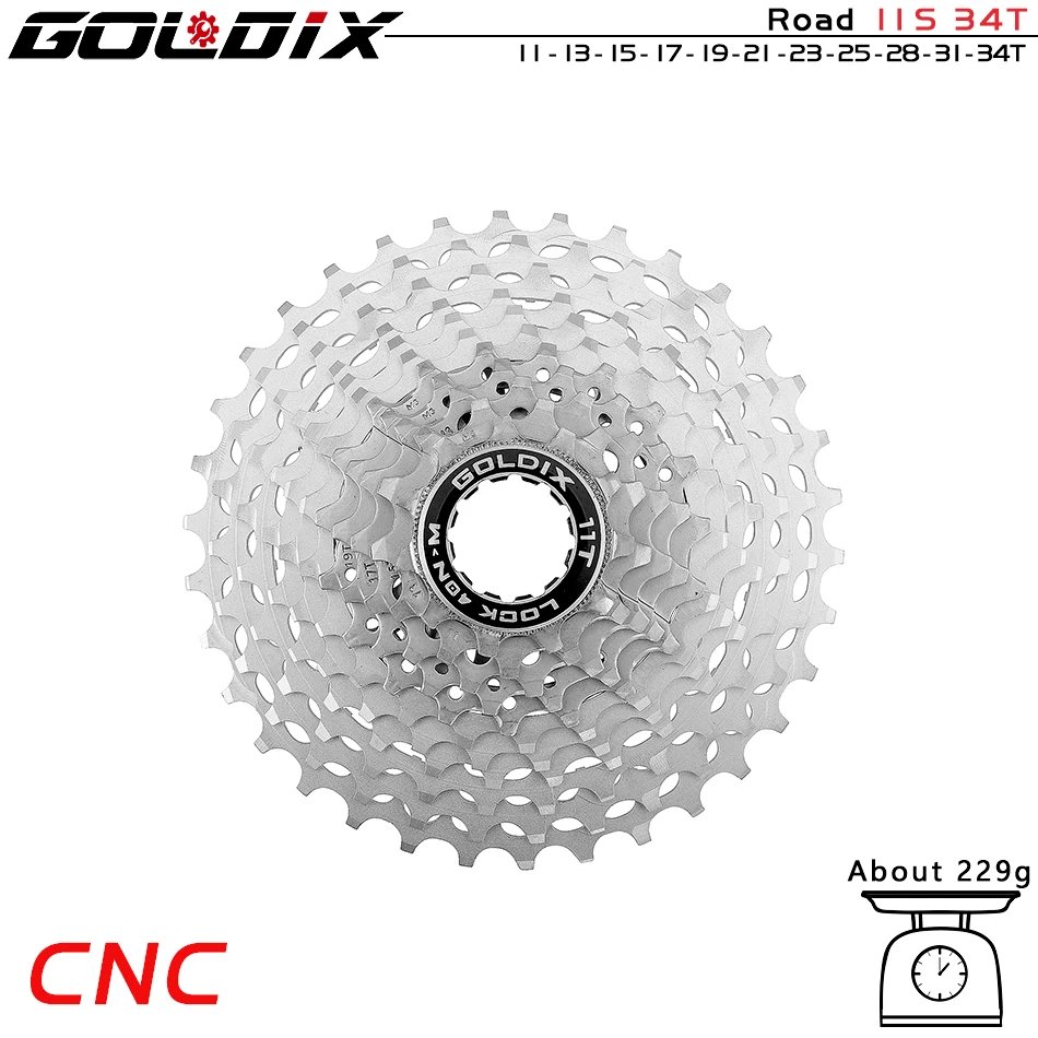 GOLDIX Ultralight Road Cassette 11S/12Speed Bicycle Freewheel 28T/32T/34T36T CNC Hollow Out Flywheel HyperGlide System