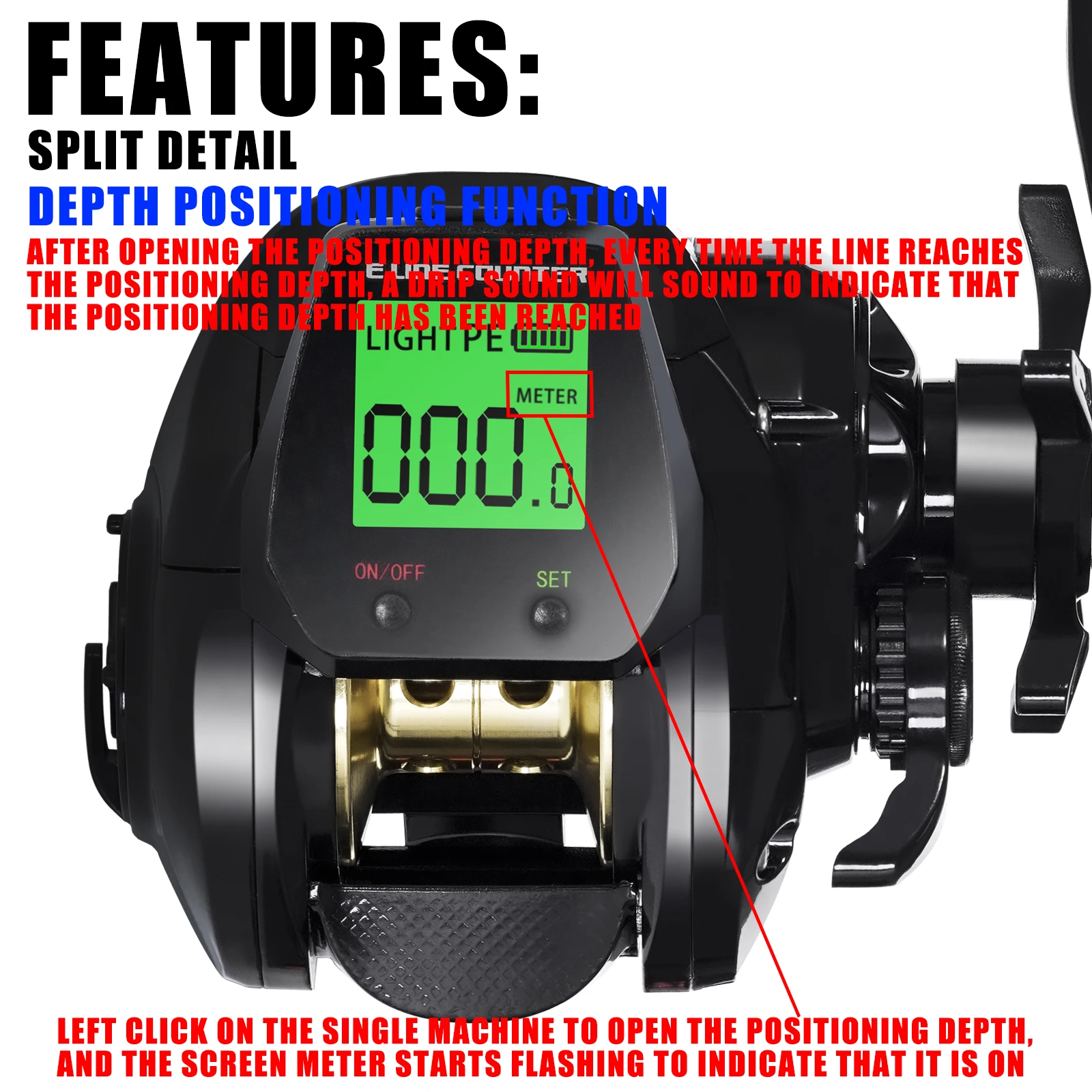 New Big Led Screen Electronic Baitcasting Fishing Reel High Speed 7.2:1 10kg Saltwater Waterproof Cast Drum Wheel Casting