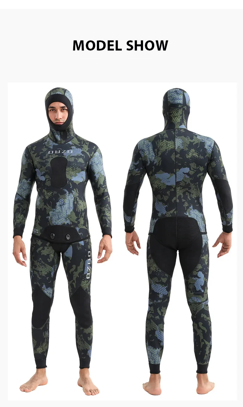 3mm Men Spearfishing Wetsuit Camouflage Neoprene One-piece Diving Suit For Scuba Free Diving Jumpsuit Cold Water Swimsuit