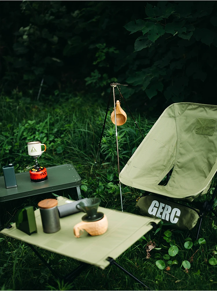 GERC Outdoor Camping Lightweight Cycling Folding Chair Adult Child Seat Portable Storage Moon Tactical Chair