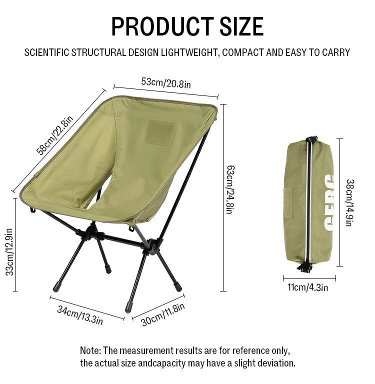 GERC Outdoor Camping Lightweight Cycling Folding Chair Adult Child Seat Portable Storage Moon Tactical Chair