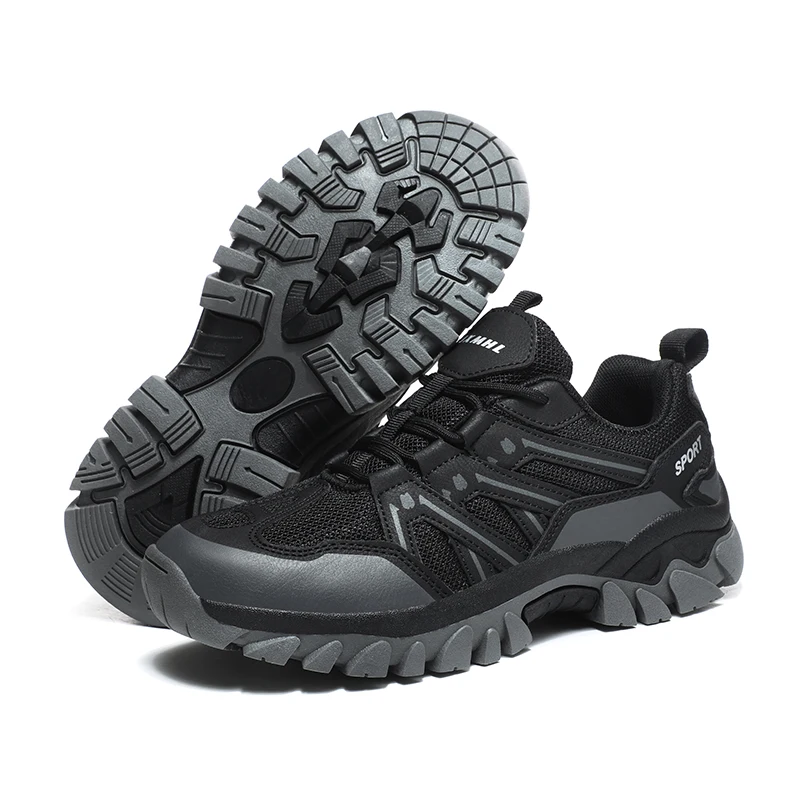 HIKEUP Men‘s Outdoor Hiking Shoes Spring New Breathable Comfortable Anti-collision Toe Cap Style Couple's Mountaineering Shoes