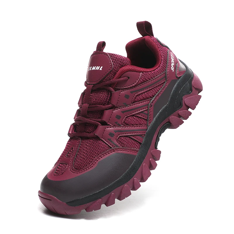 HIKEUP Men‘s Outdoor Hiking Shoes Spring New Breathable Comfortable Anti-collision Toe Cap Style Couple's Mountaineering Shoes