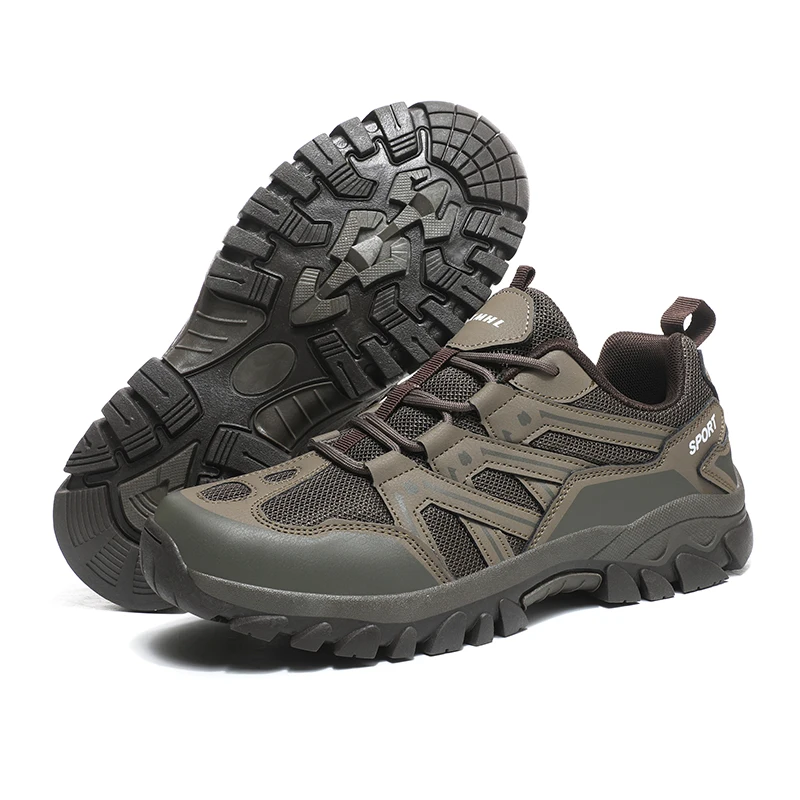 HIKEUP Men‘s Outdoor Hiking Shoes Spring New Breathable Comfortable Anti-collision Toe Cap Style Couple's Mountaineering Shoes